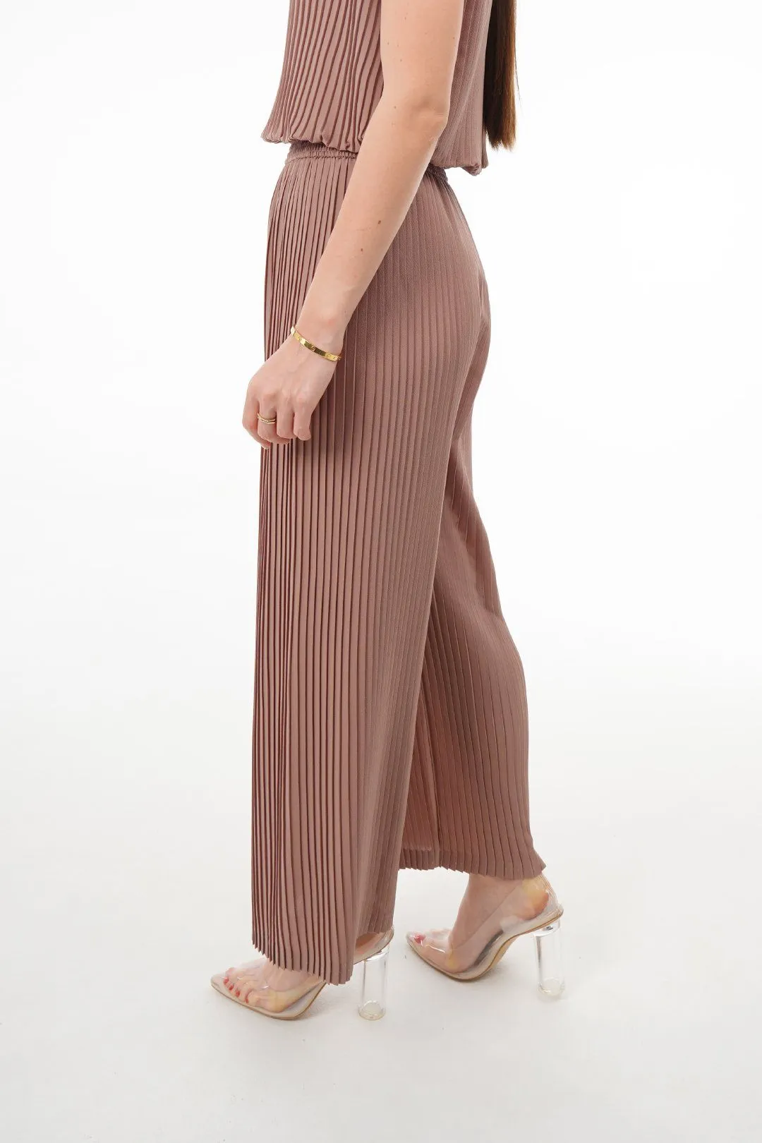 Charlotte Knife Pleat Straight Cut Pants