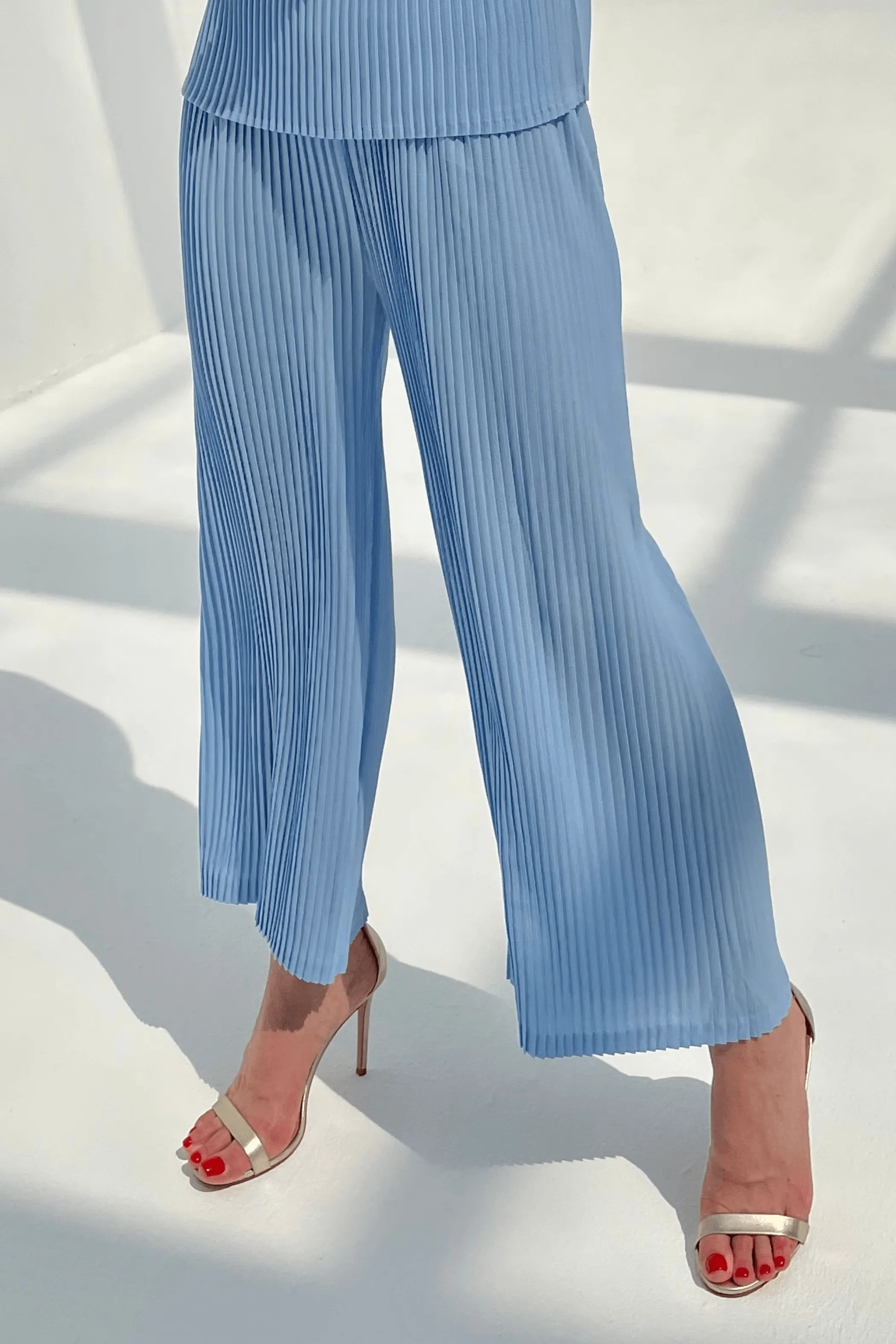 Charlotte Knife Pleat Straight Cut Pants