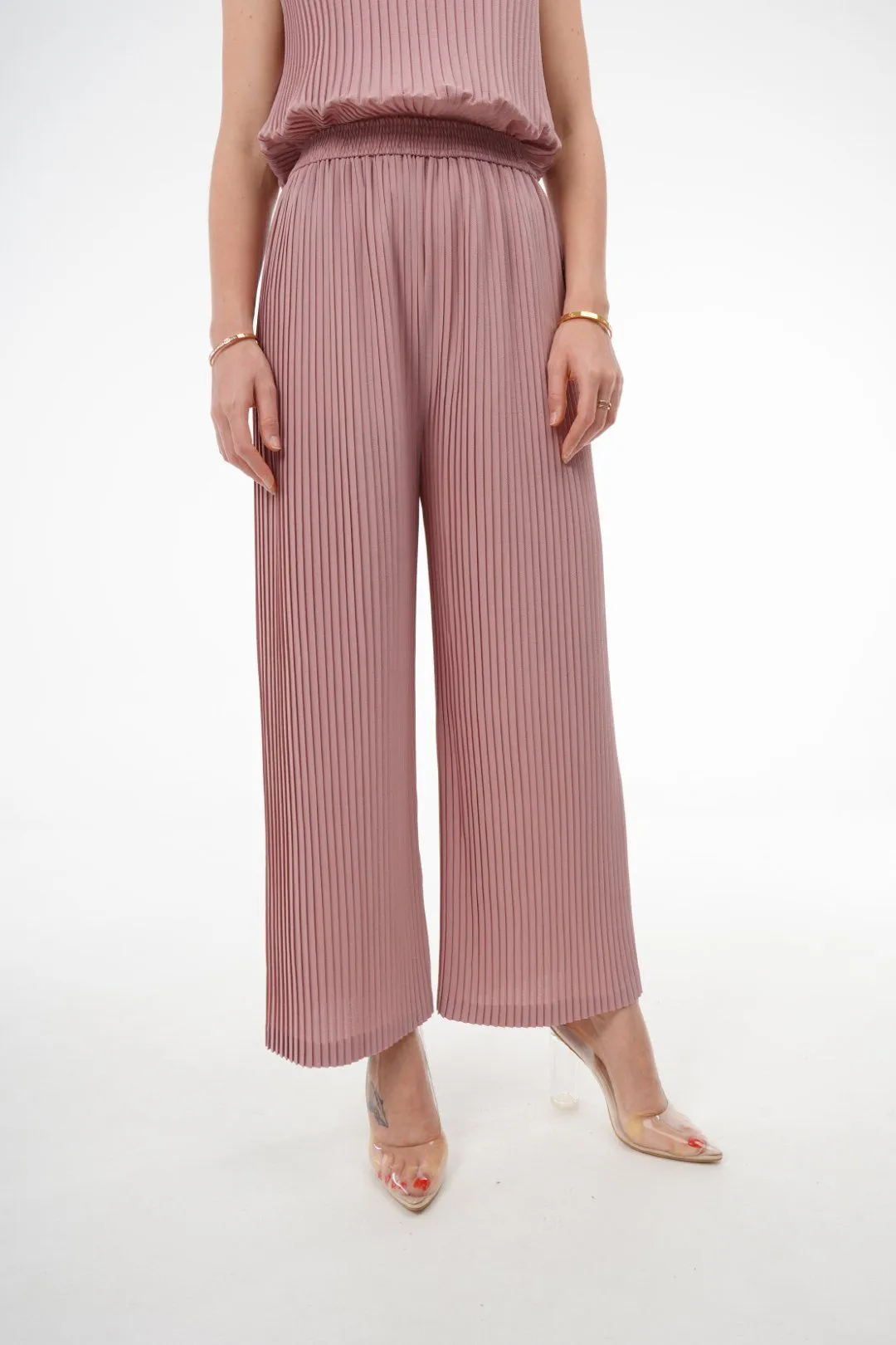 Charlotte Knife Pleat Straight Cut Pants