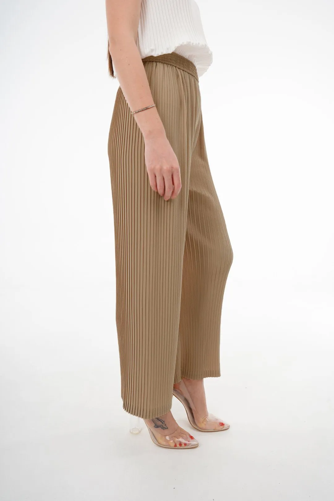 Charlotte Knife Pleat Straight Cut Pants