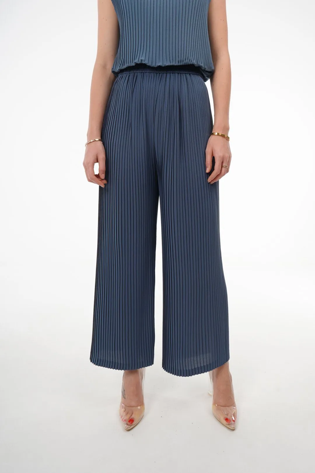 Charlotte Knife Pleat Straight Cut Pants