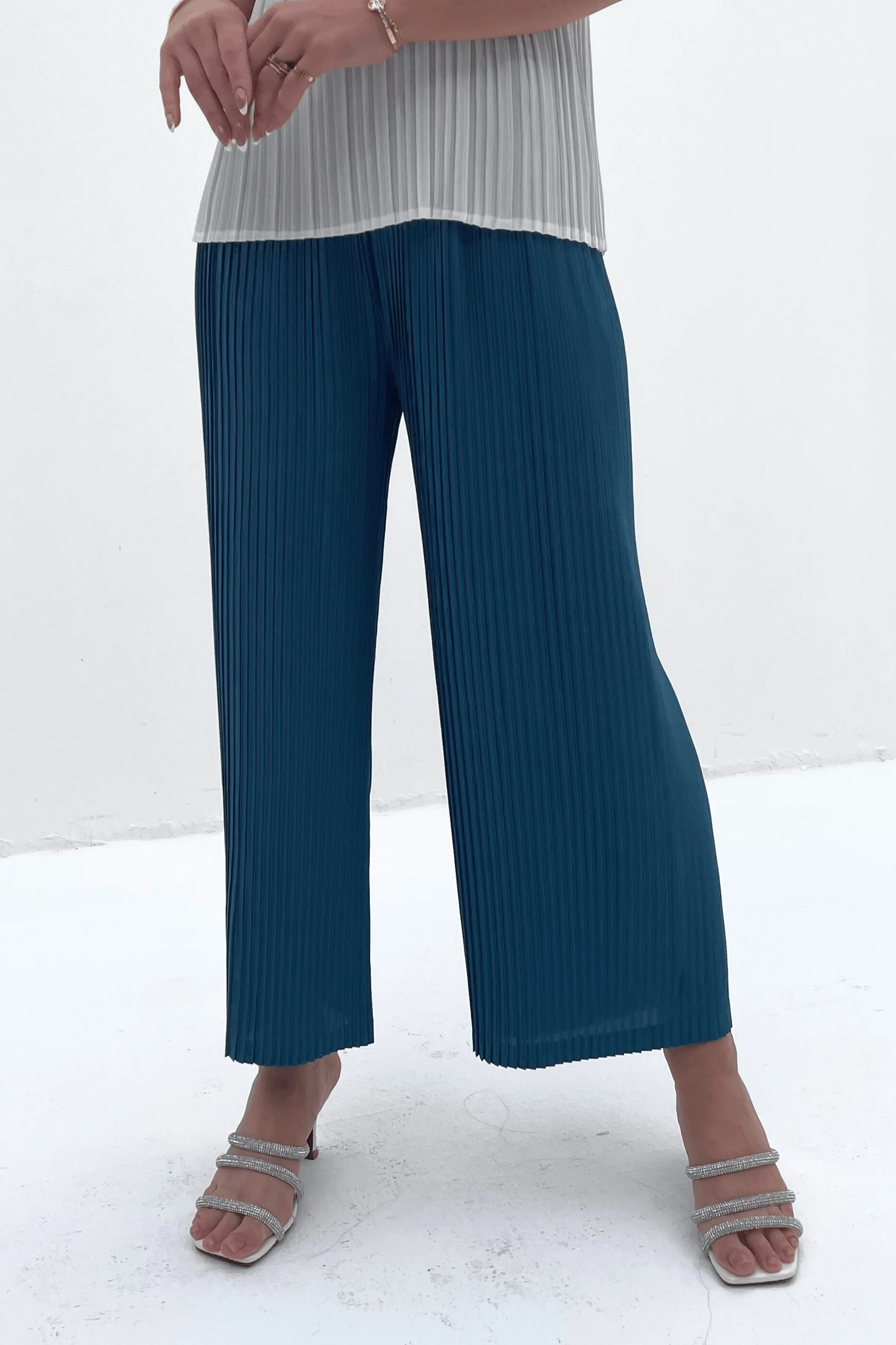 Charlotte Knife Pleat Straight Cut Pants