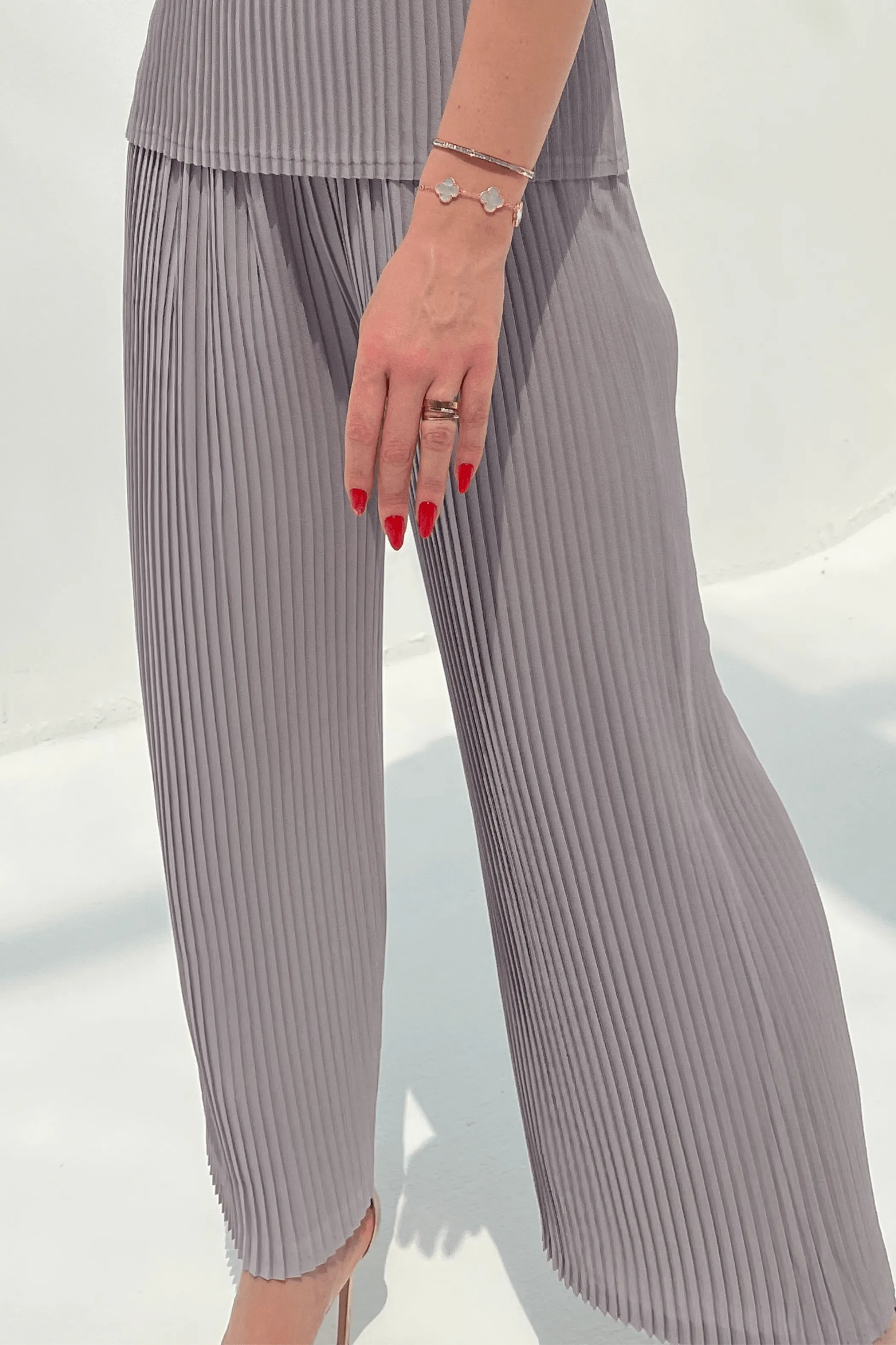 Charlotte Knife Pleat Straight Cut Pants