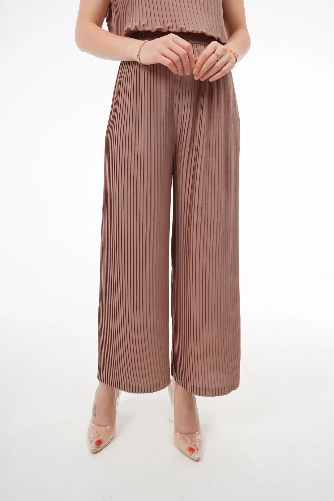 Charlotte Knife Pleat Straight Cut Pants