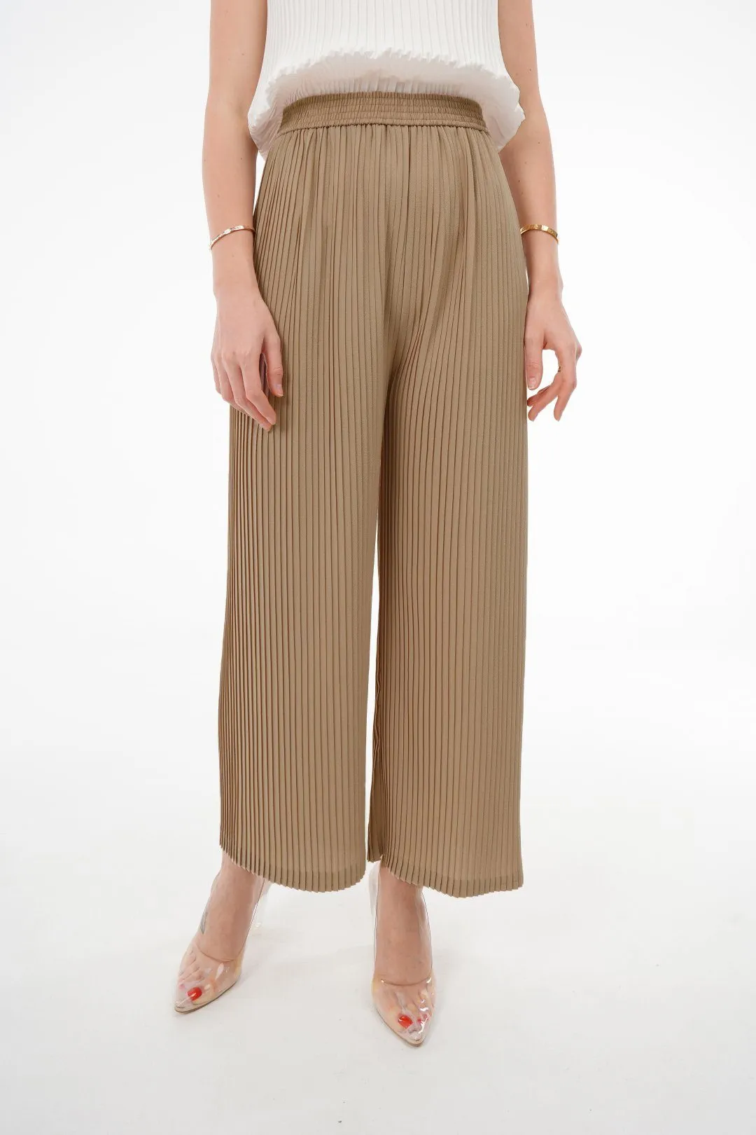 Charlotte Knife Pleat Straight Cut Pants