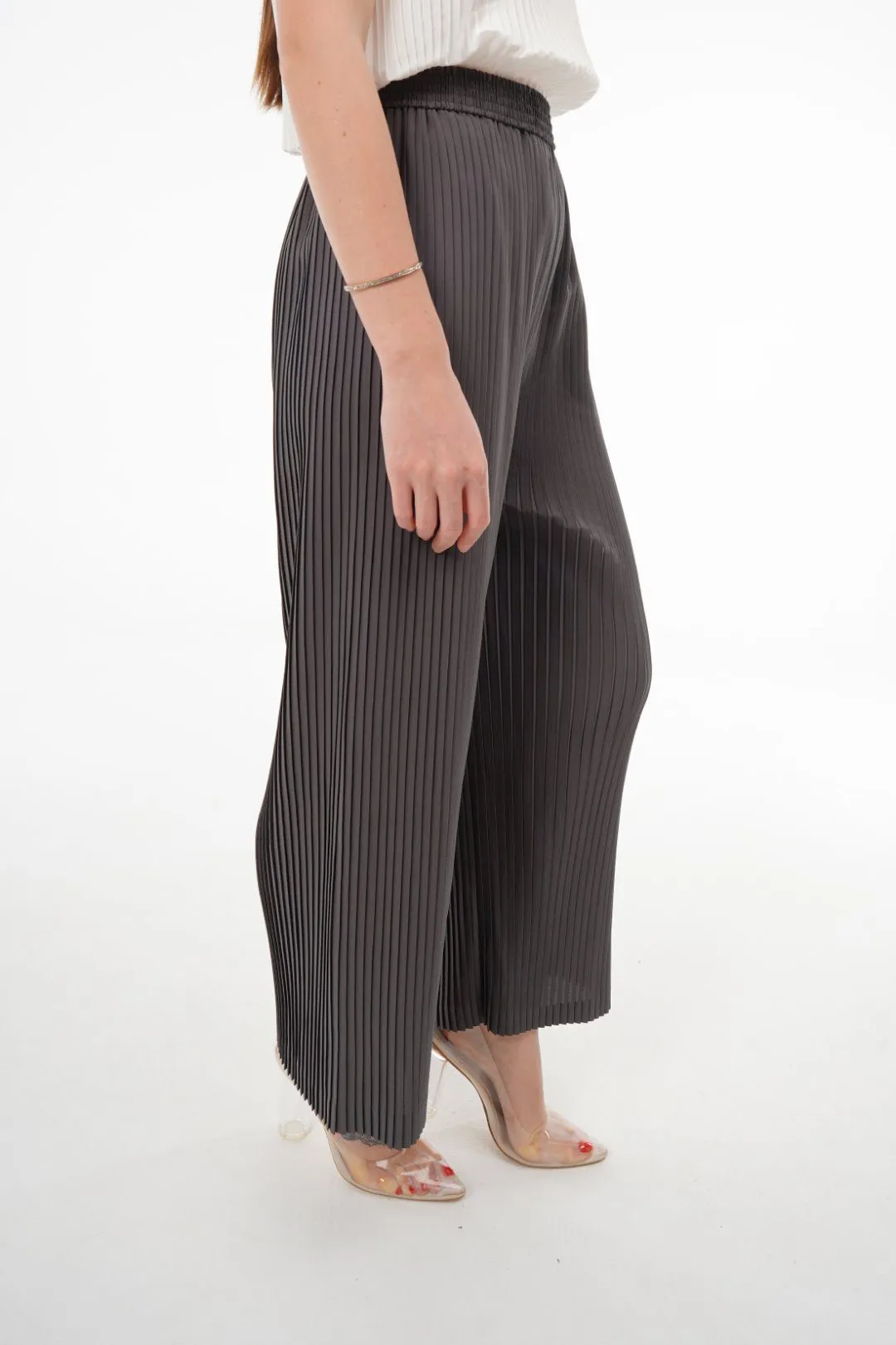 Charlotte Knife Pleat Straight Cut Pants