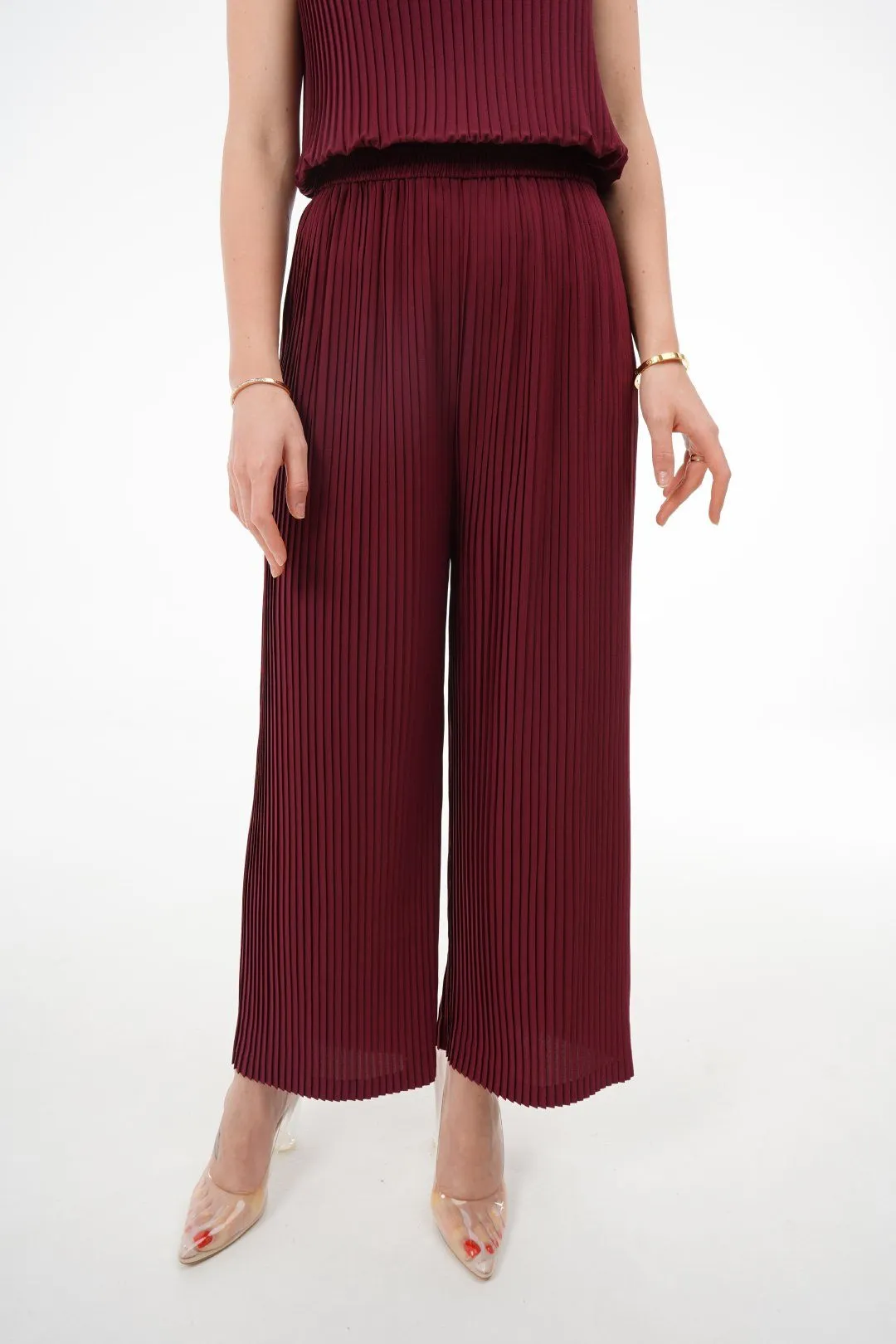 Charlotte Knife Pleat Straight Cut Pants