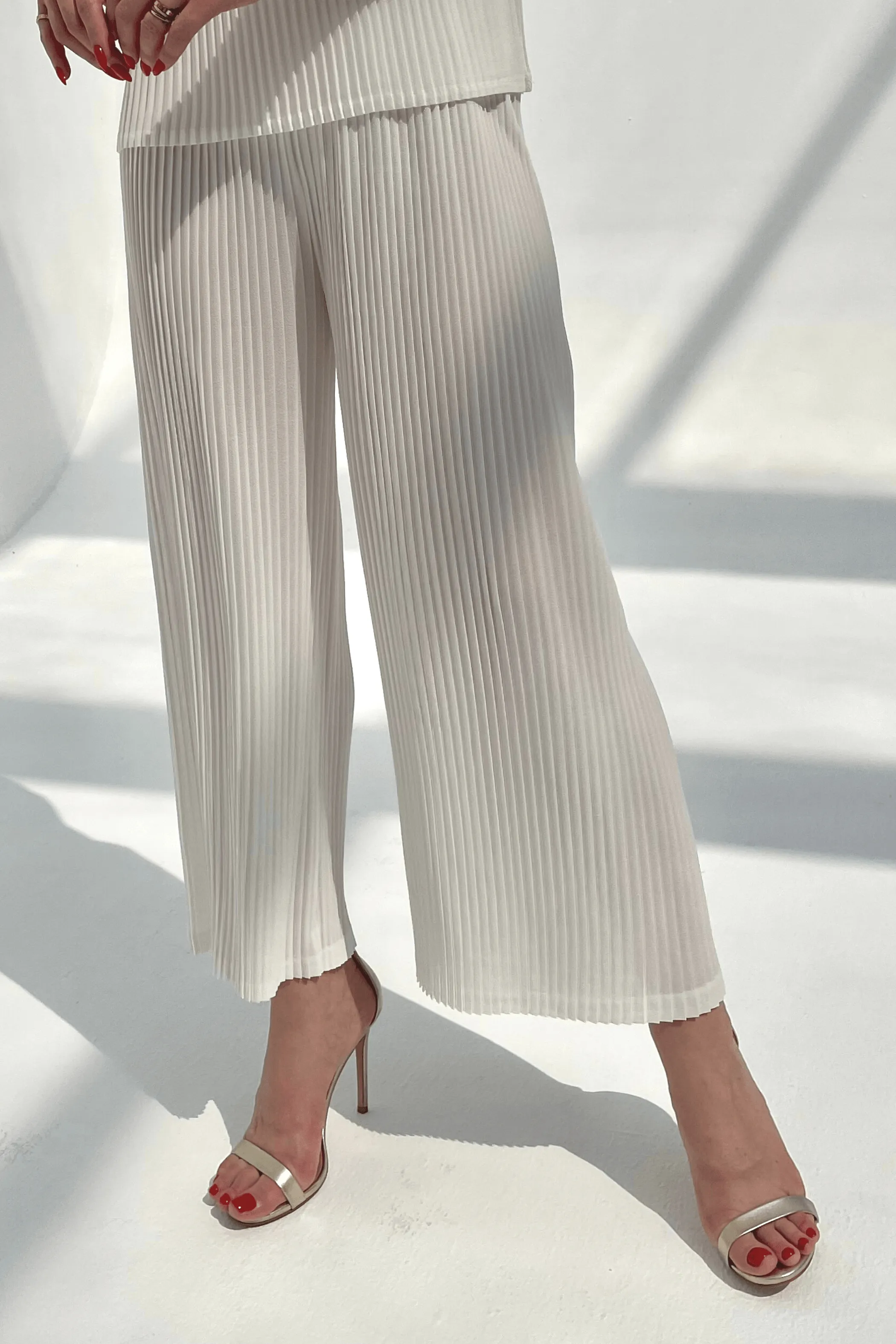 Charlotte Knife Pleat Straight Cut Pants