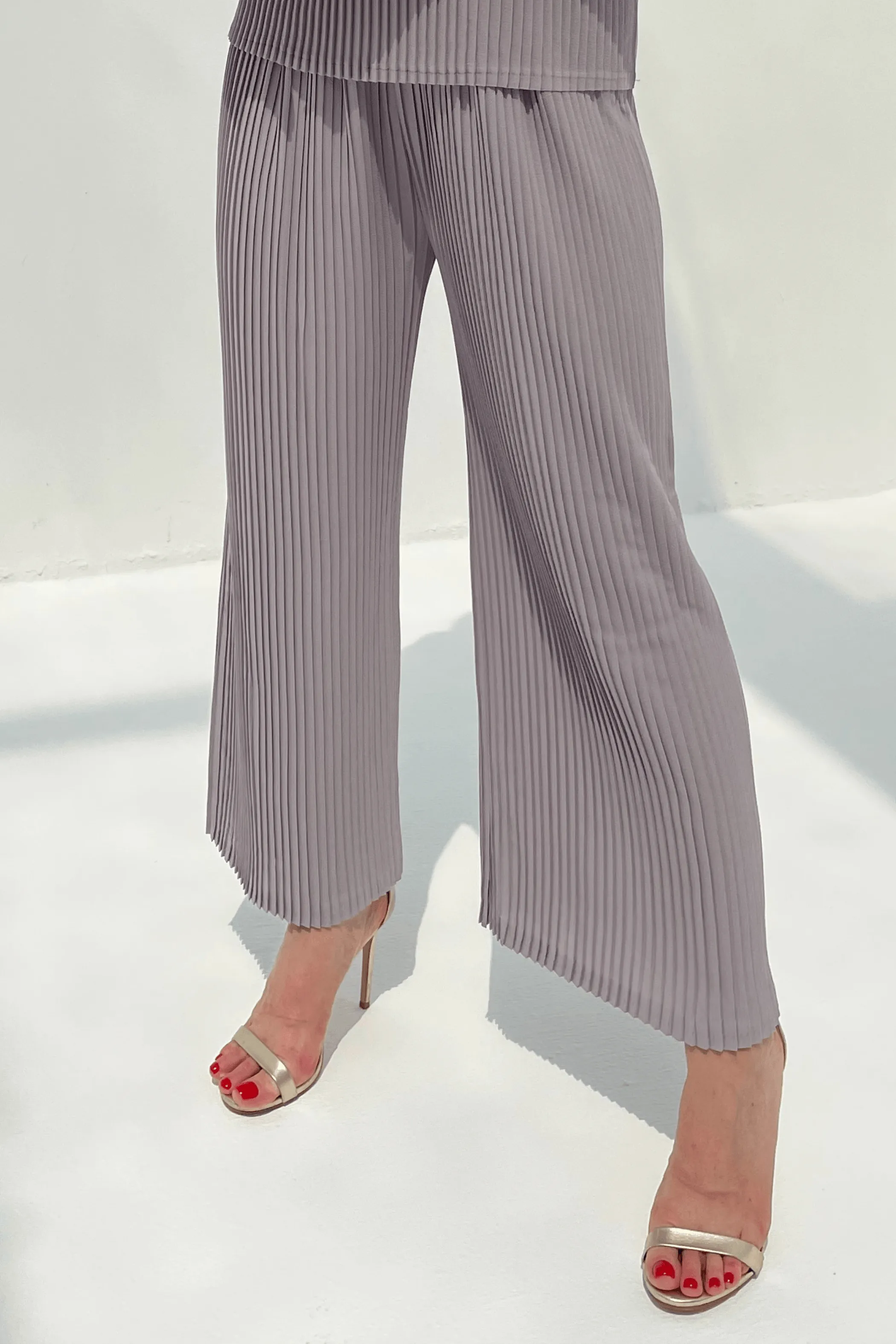 Charlotte Knife Pleat Straight Cut Pants