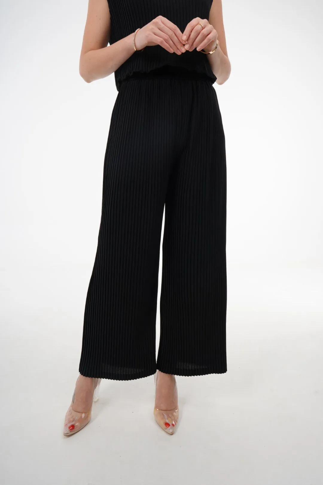 Charlotte Knife Pleat Straight Cut Pants