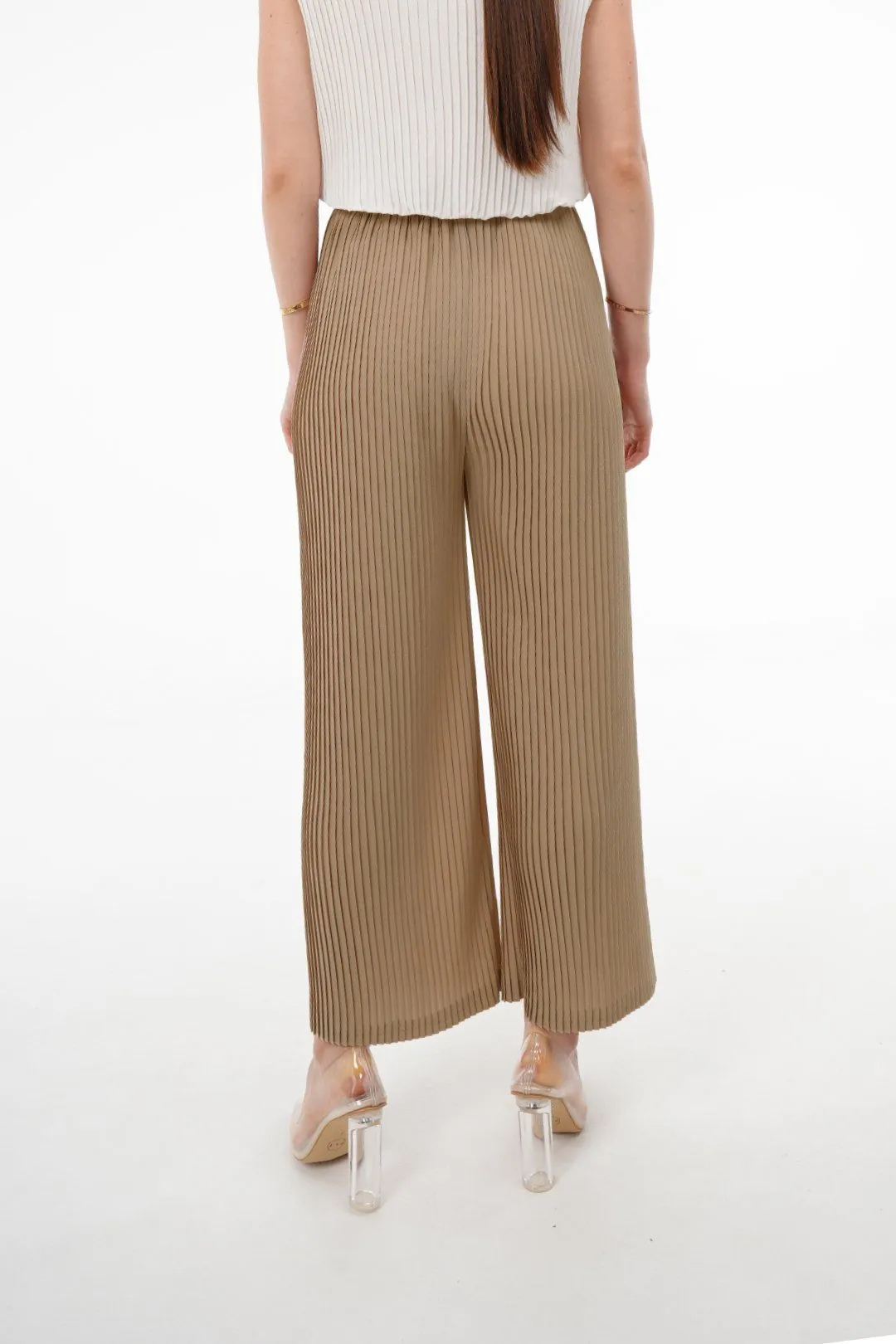 Charlotte Knife Pleat Straight Cut Pants