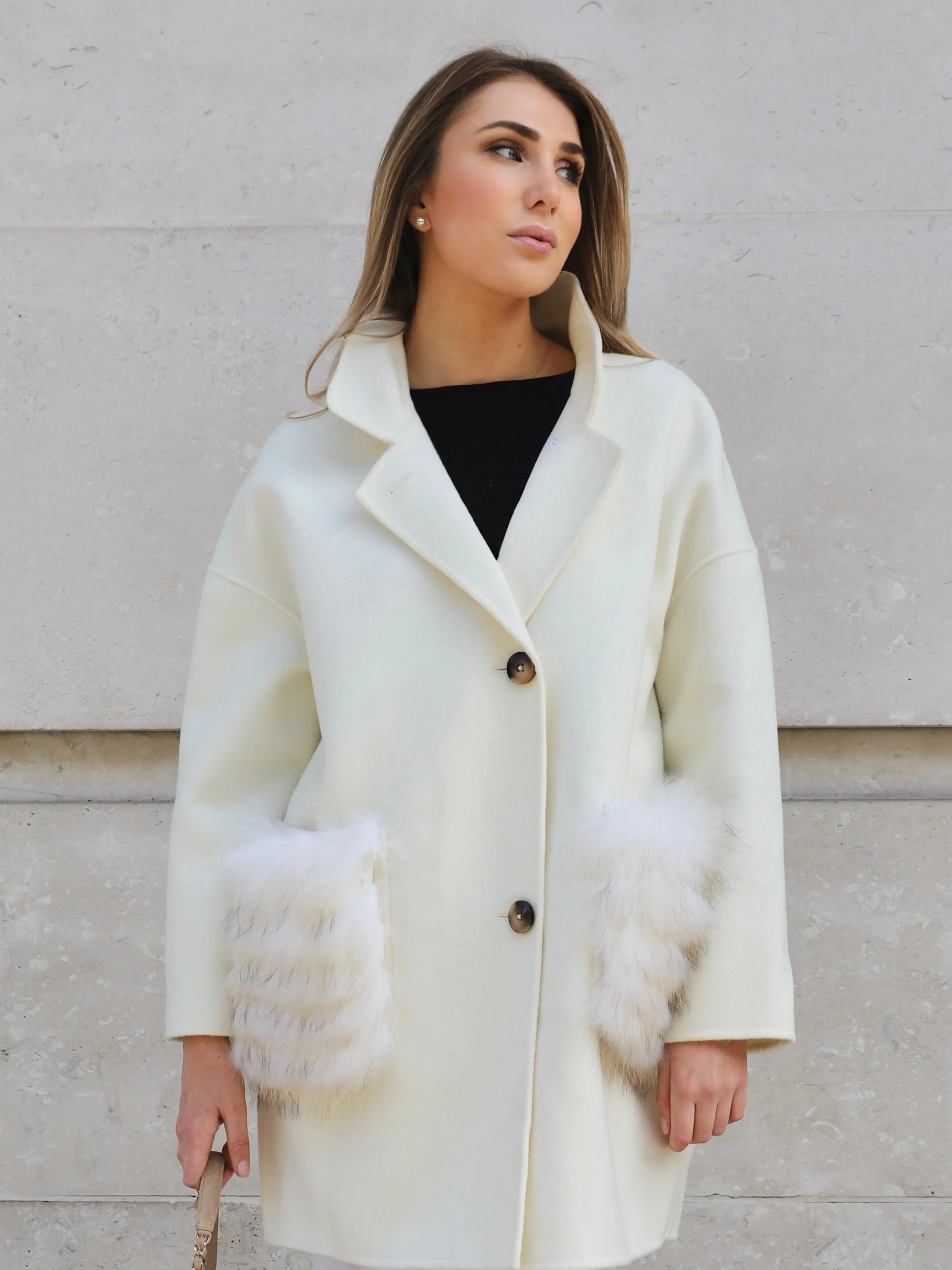 Chelsea Cashmere Coat Ivory