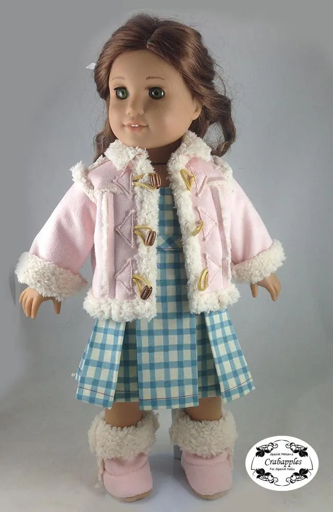 Chilly Day Sherpa Coat And Boots 18" Doll Clothes Pattern