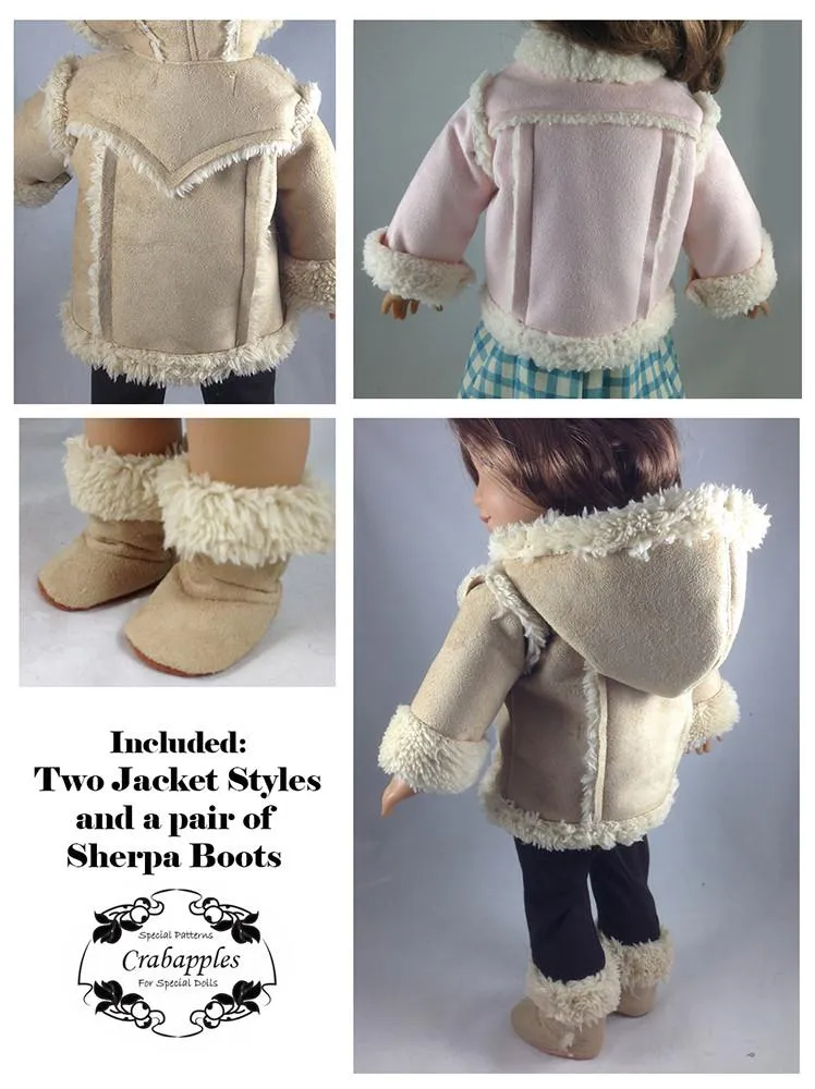 Chilly Day Sherpa Coat And Boots 18" Doll Clothes Pattern