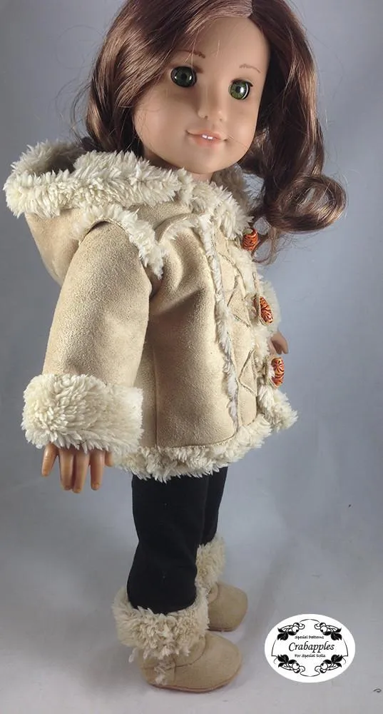 Chilly Day Sherpa Coat And Boots 18" Doll Clothes Pattern