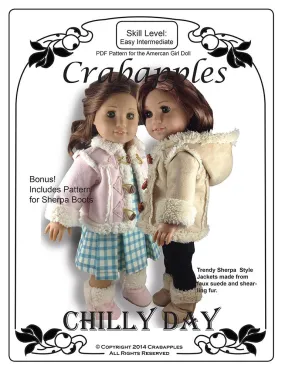 Chilly Day Sherpa Coat And Boots 18" Doll Clothes Pattern