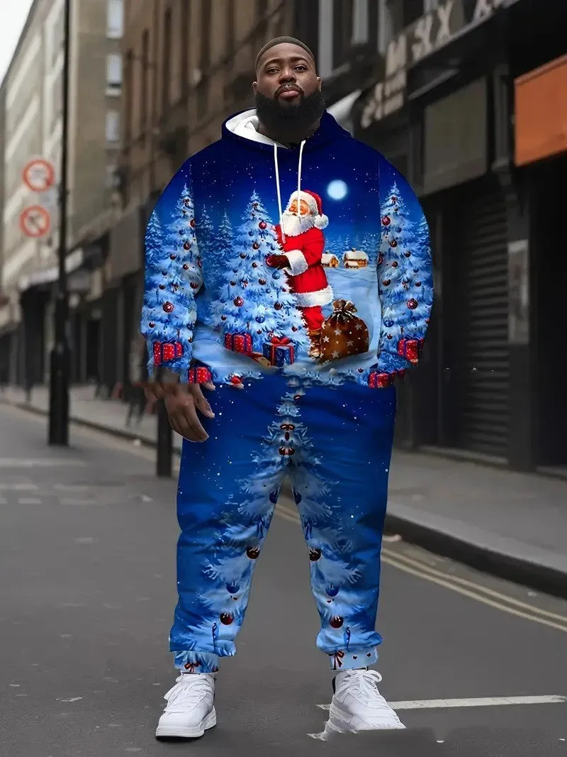 Christmas 3D Printed Long Sleeve Hooded Sweatshirt And Sweatpants Suit