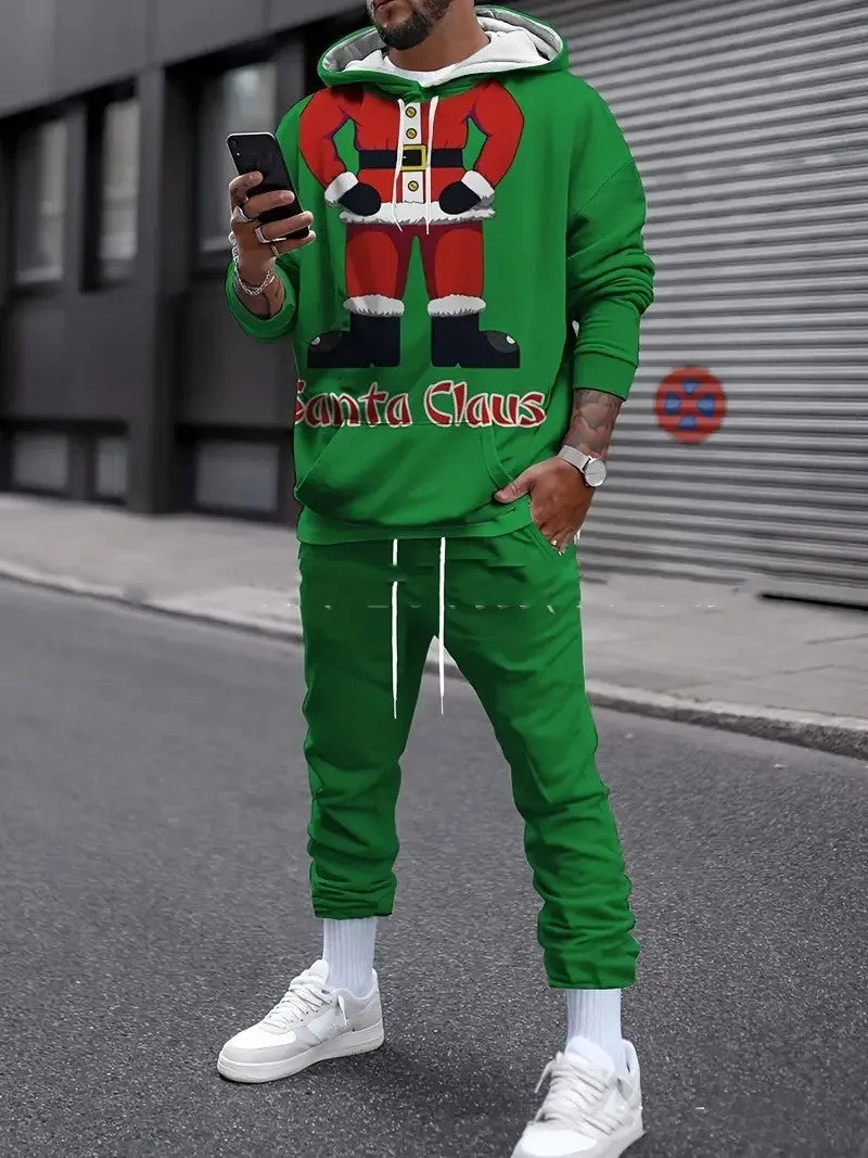 Christmas 3D Printed Long Sleeve Hooded Sweatshirt And Sweatpants Suit