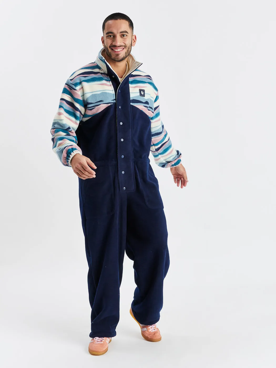 Coby Retro Pattern Fleece Boilersuit