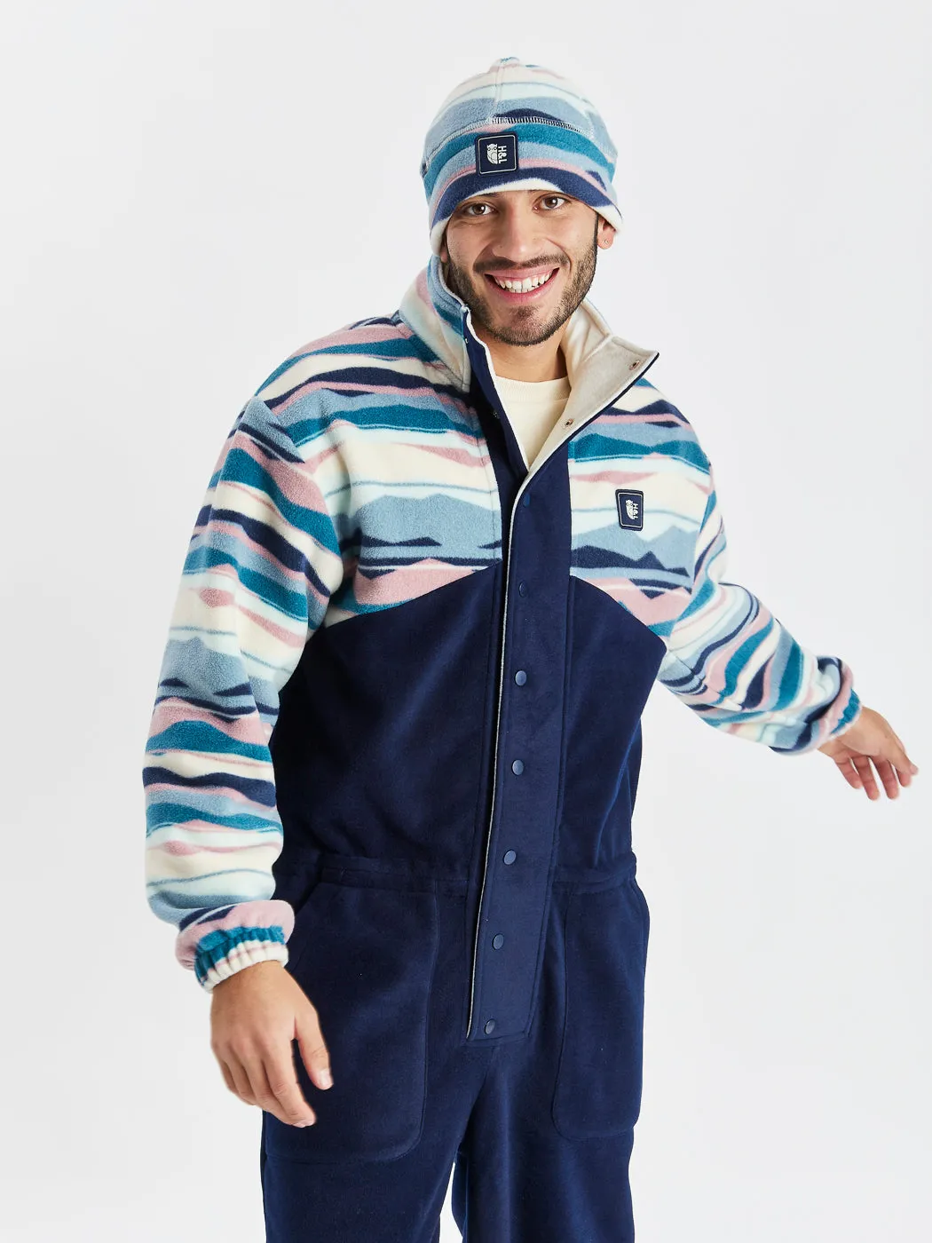 Coby Retro Pattern Fleece Boilersuit