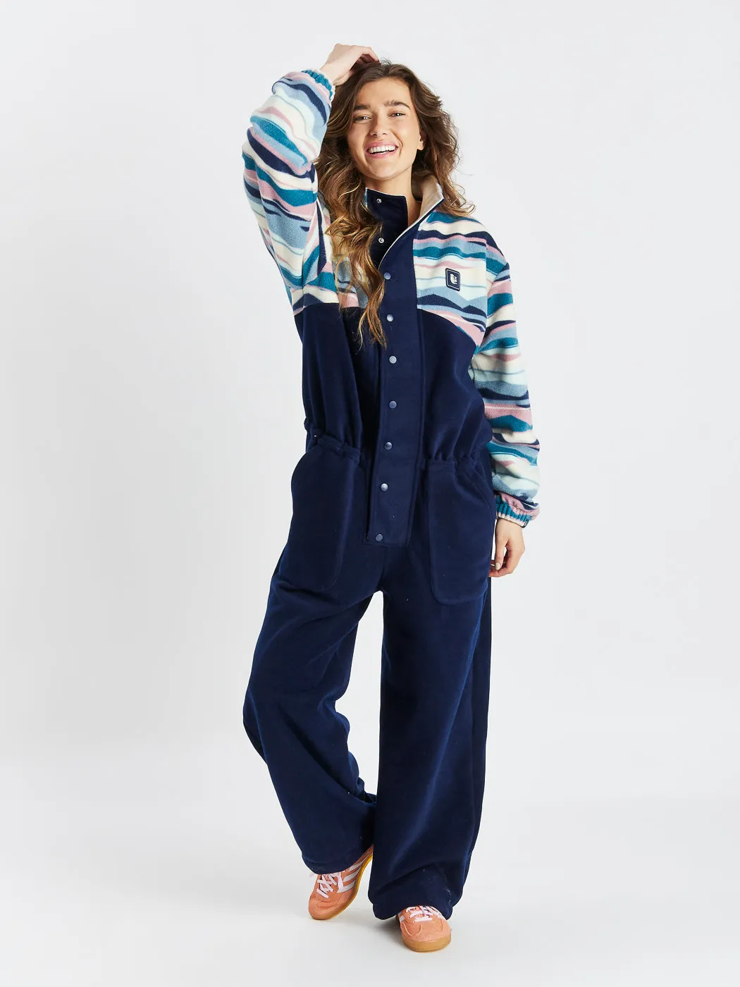 Coby Retro Pattern Fleece Boilersuit