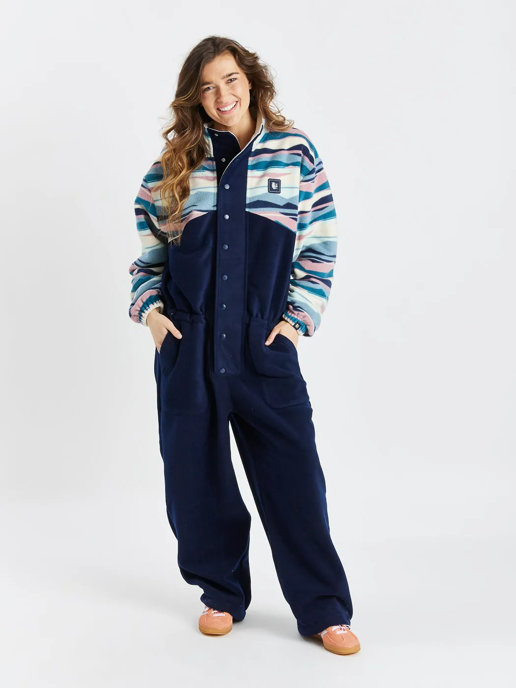 Coby Retro Pattern Fleece Boilersuit