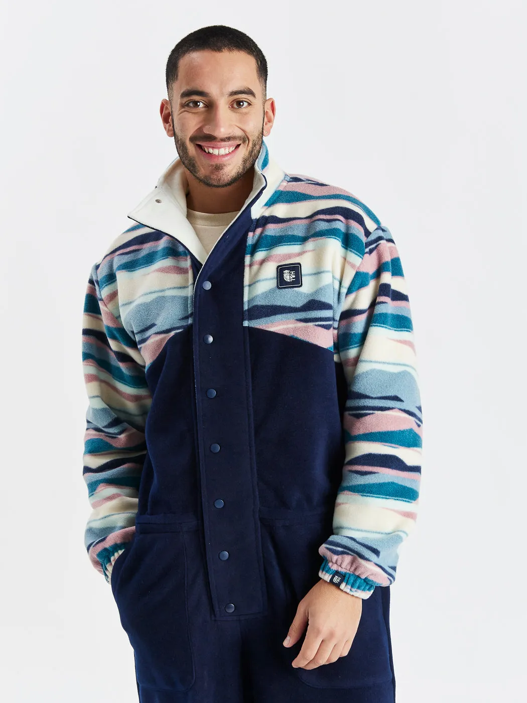 Coby Retro Pattern Fleece Boilersuit