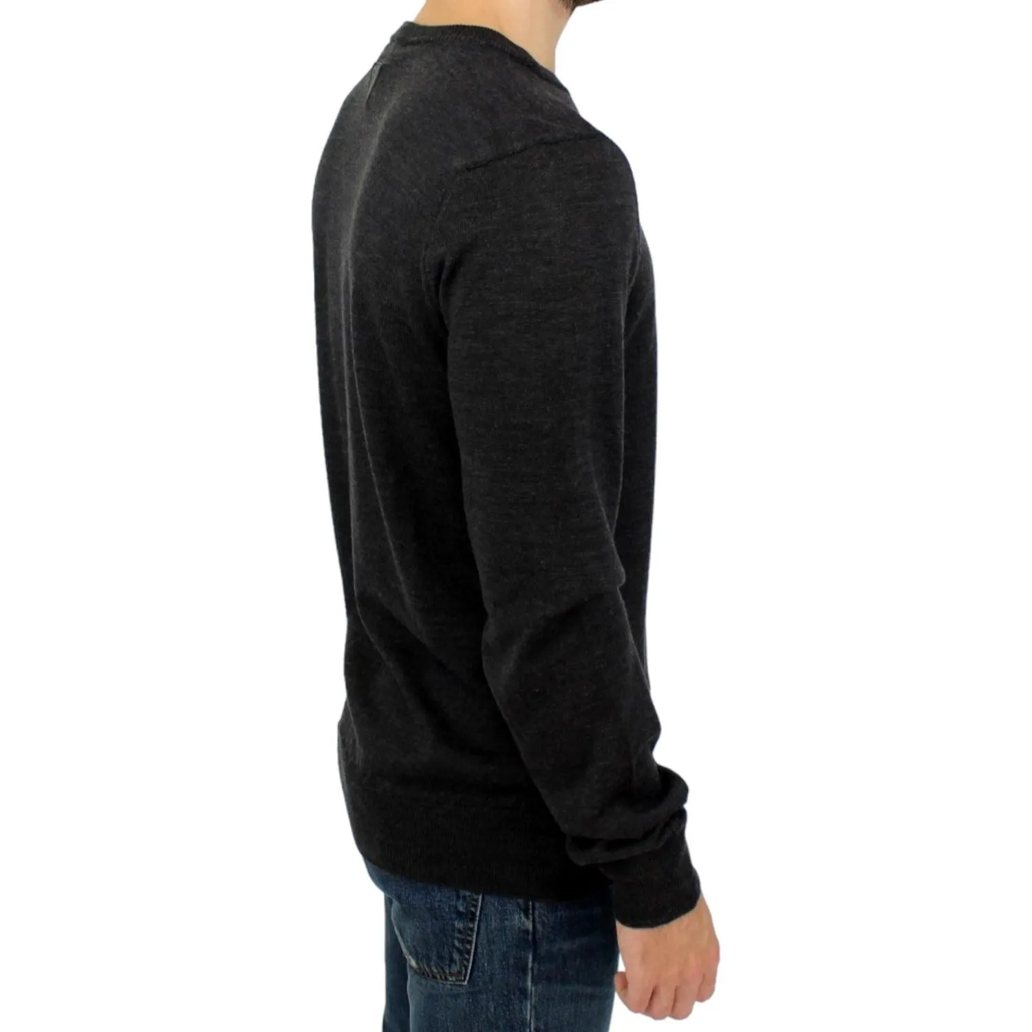 Costume National Elegant Gray Crewneck Sweater Pullover