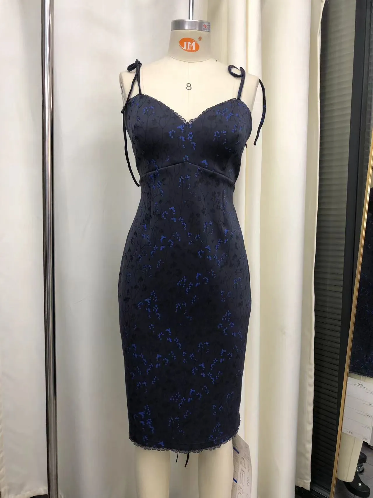 Cottage Bodycon Dress (Navy)