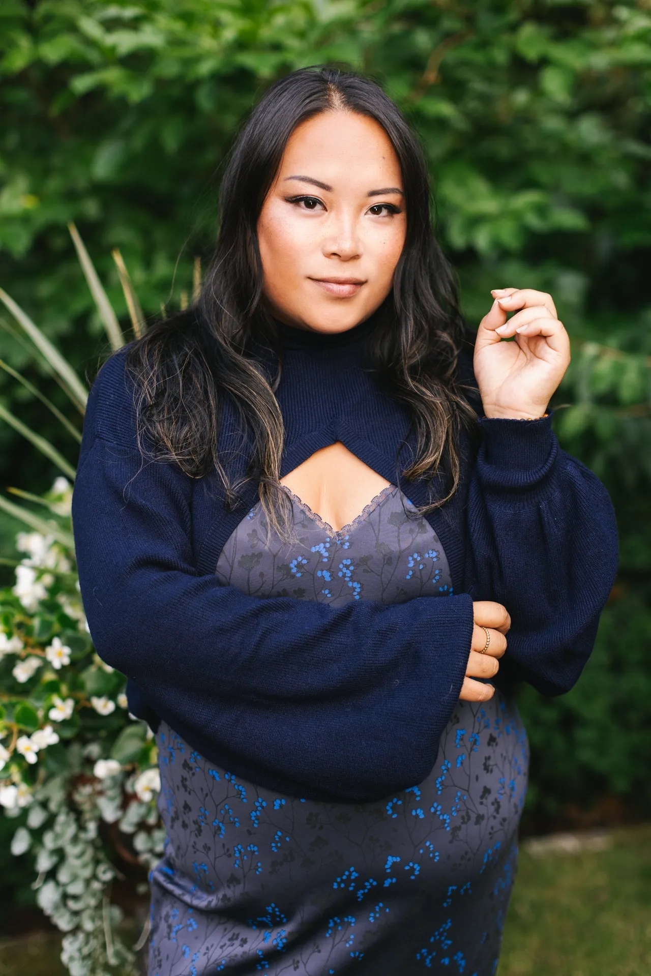 Cottage Bodycon Dress (Navy)