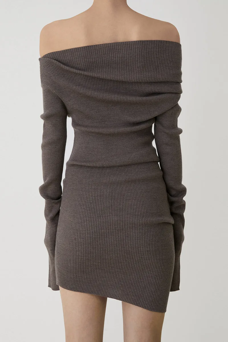 Curved Multi-wear Wool Knit Dress