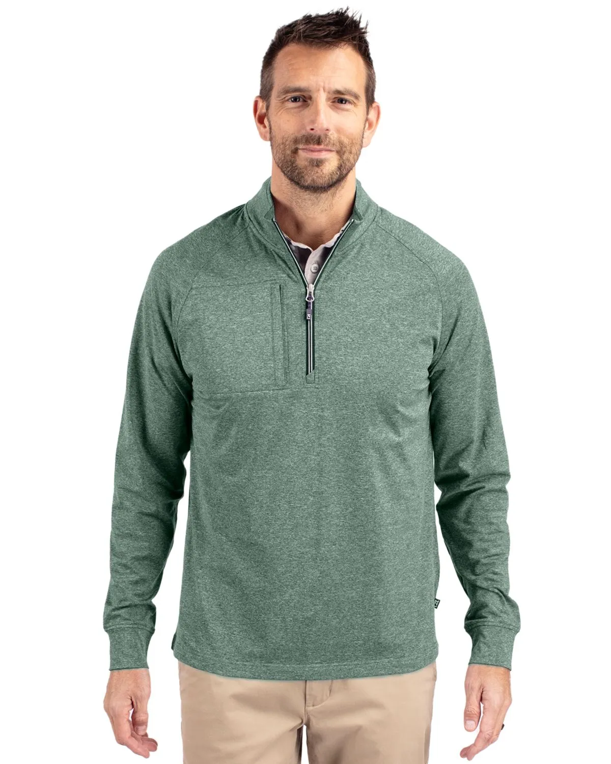 Cutter & Buck - Men's Adapt Eco Knit Heather Quarter-Zip Pullover