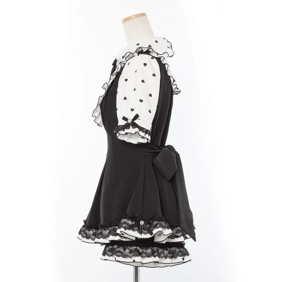 Dear My Love jirai kei heart polka dot tunic & shorts set