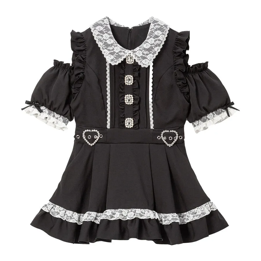 Dear My Love jirai kei off-shoulder frill dress