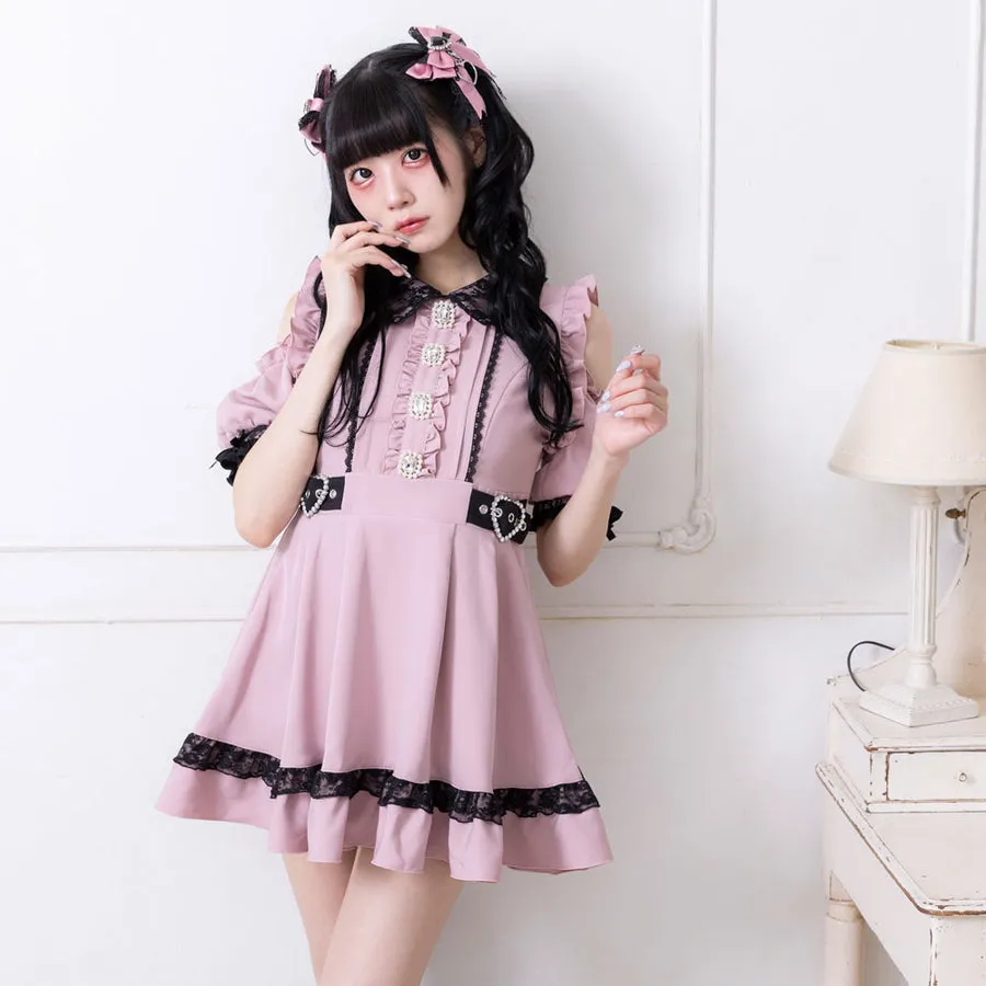 Dear My Love jirai kei off-shoulder frill dress