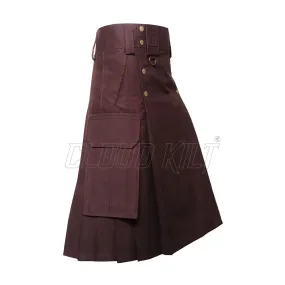 Deluxe Modern Utility Kilt With Slash and Cargo Pockets