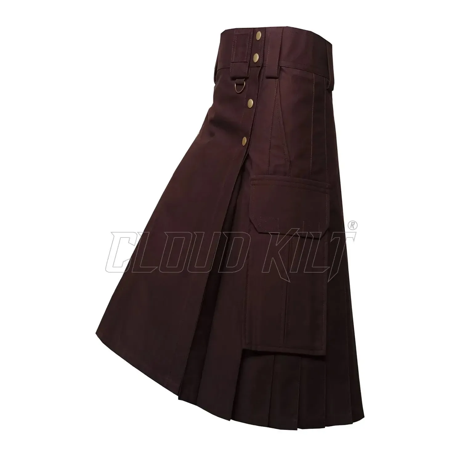 Deluxe Modern Utility Kilt With Slash and Cargo Pockets