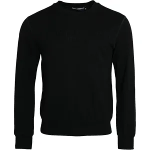 Dolce & Gabbana Black Cotton Long Sleeves Sweatshirt Sweater