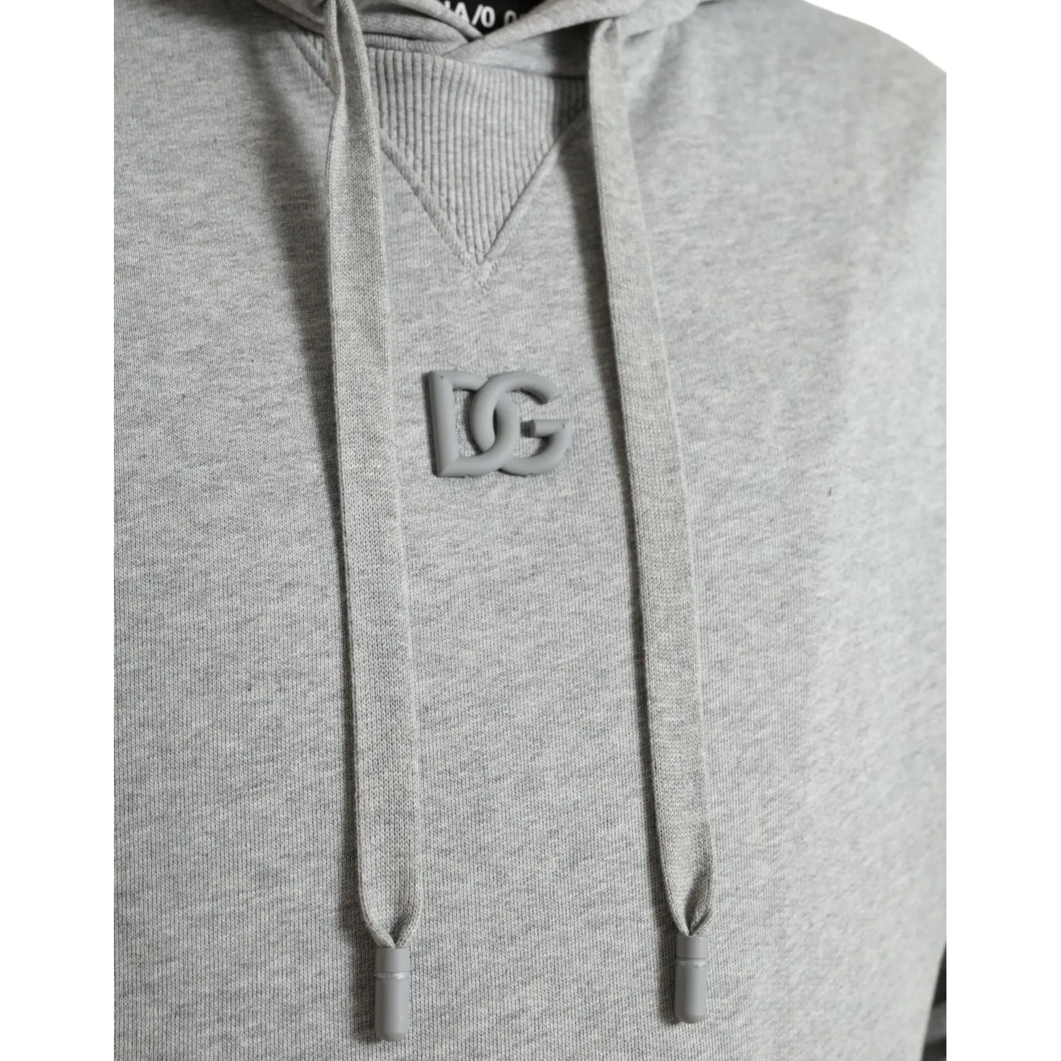 Dolce & Gabbana Chic Gray Logo Hooded Cotton Sweater