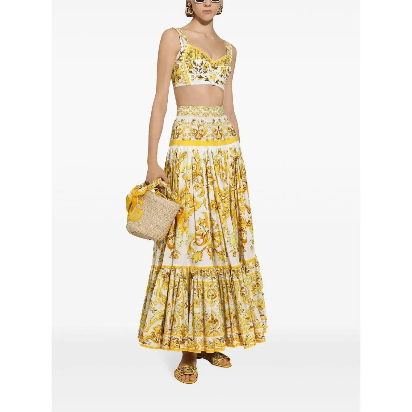 Dolce & Gabbana cotton poplin Skirts Yellow