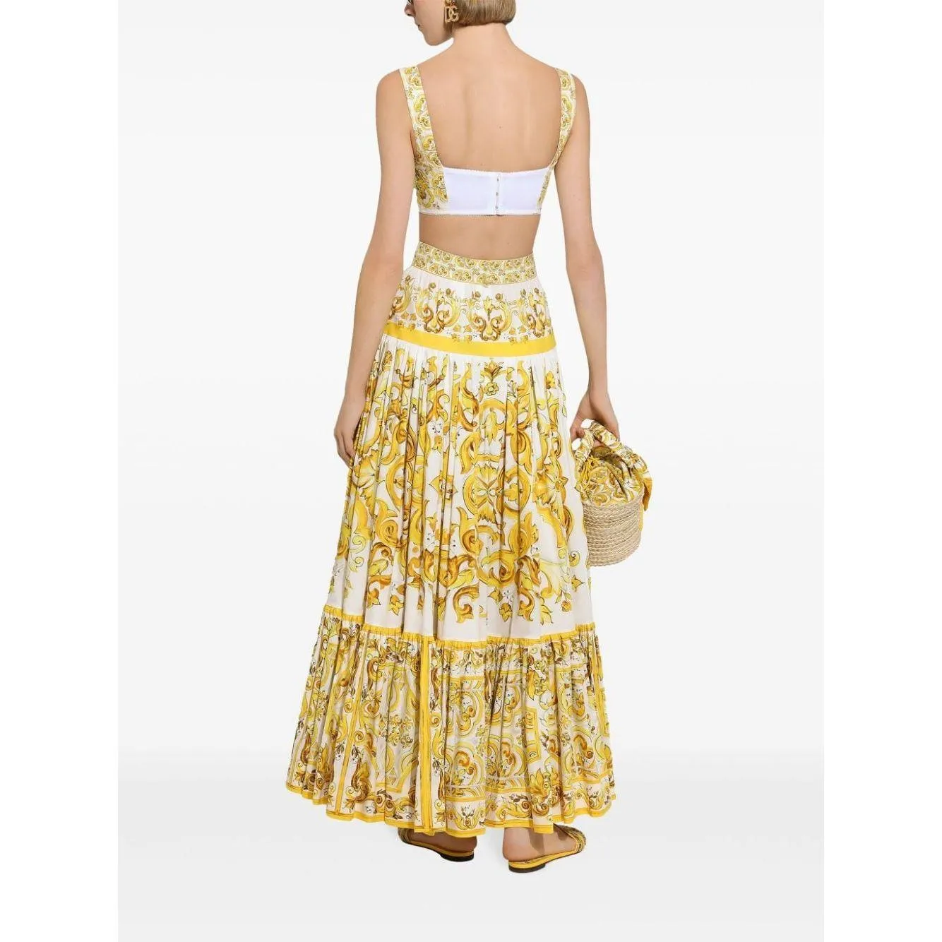 Dolce & Gabbana cotton poplin Skirts Yellow