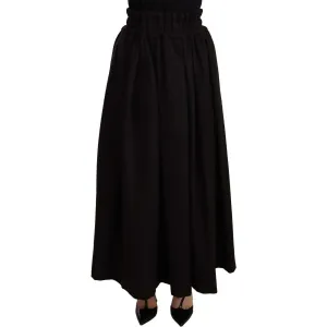 Dolce & Gabbana Elegant High Waist Maxi A-line Wool Skirt