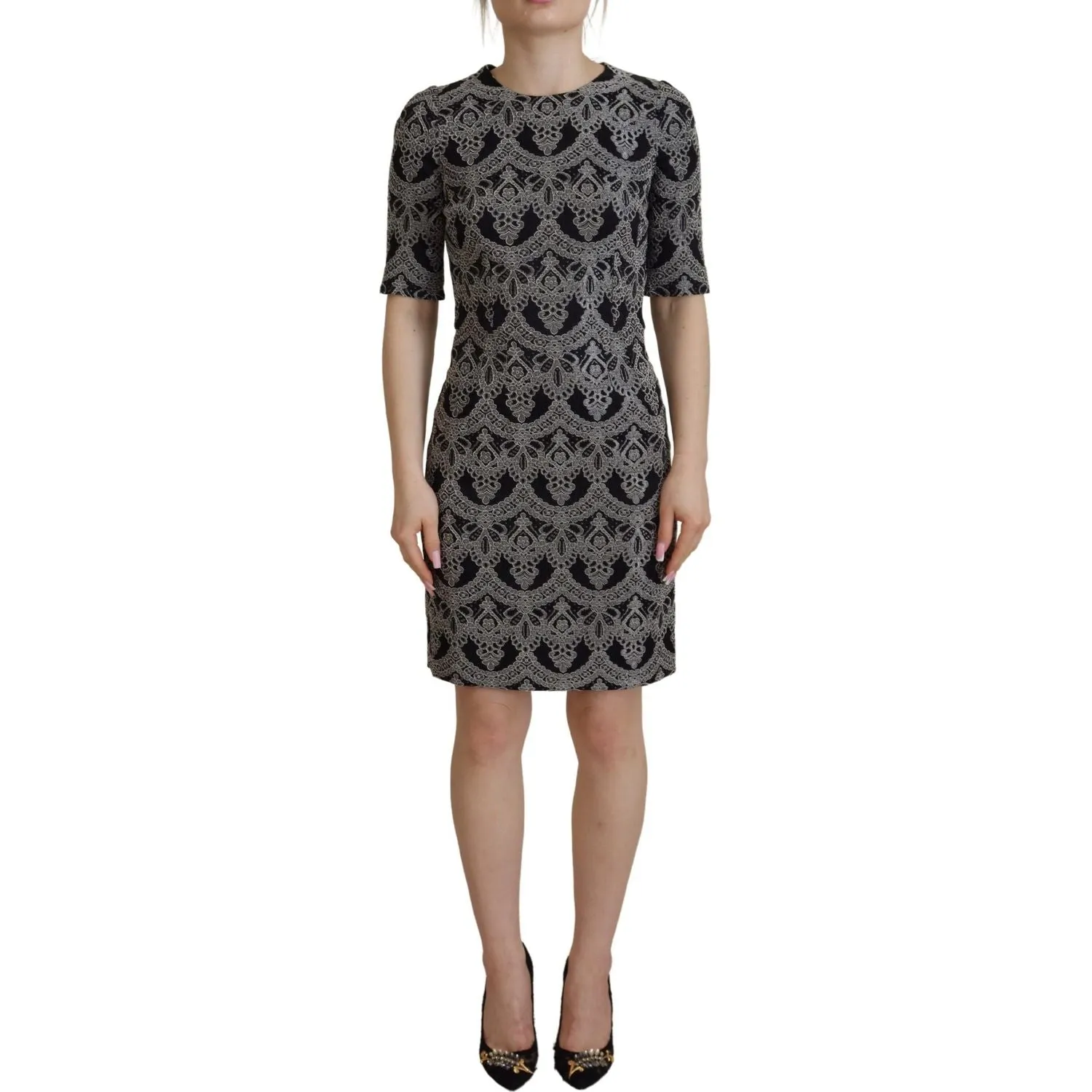 Dolce & Gabbana Elegant Jacquard Bodycon Shift Dress