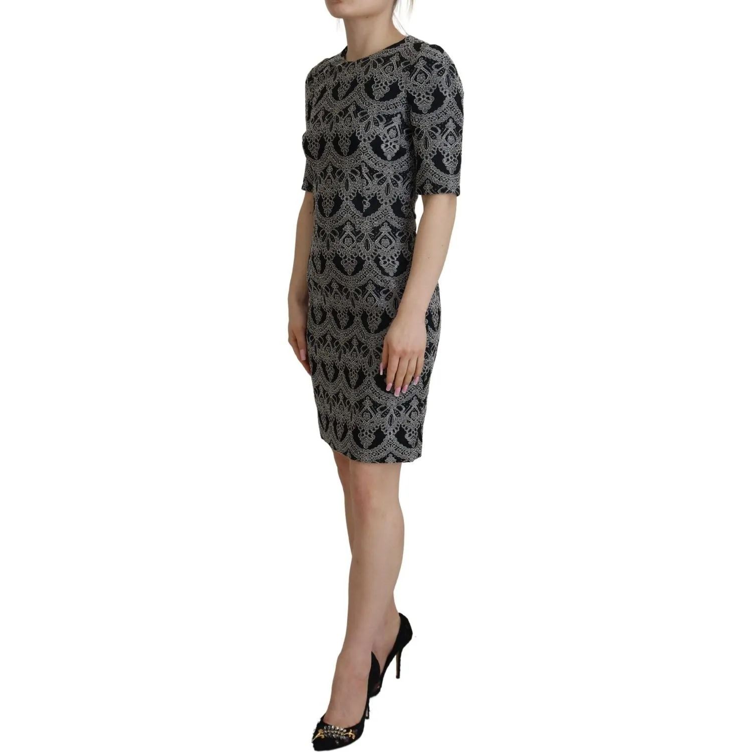 Dolce & Gabbana Elegant Jacquard Bodycon Shift Dress