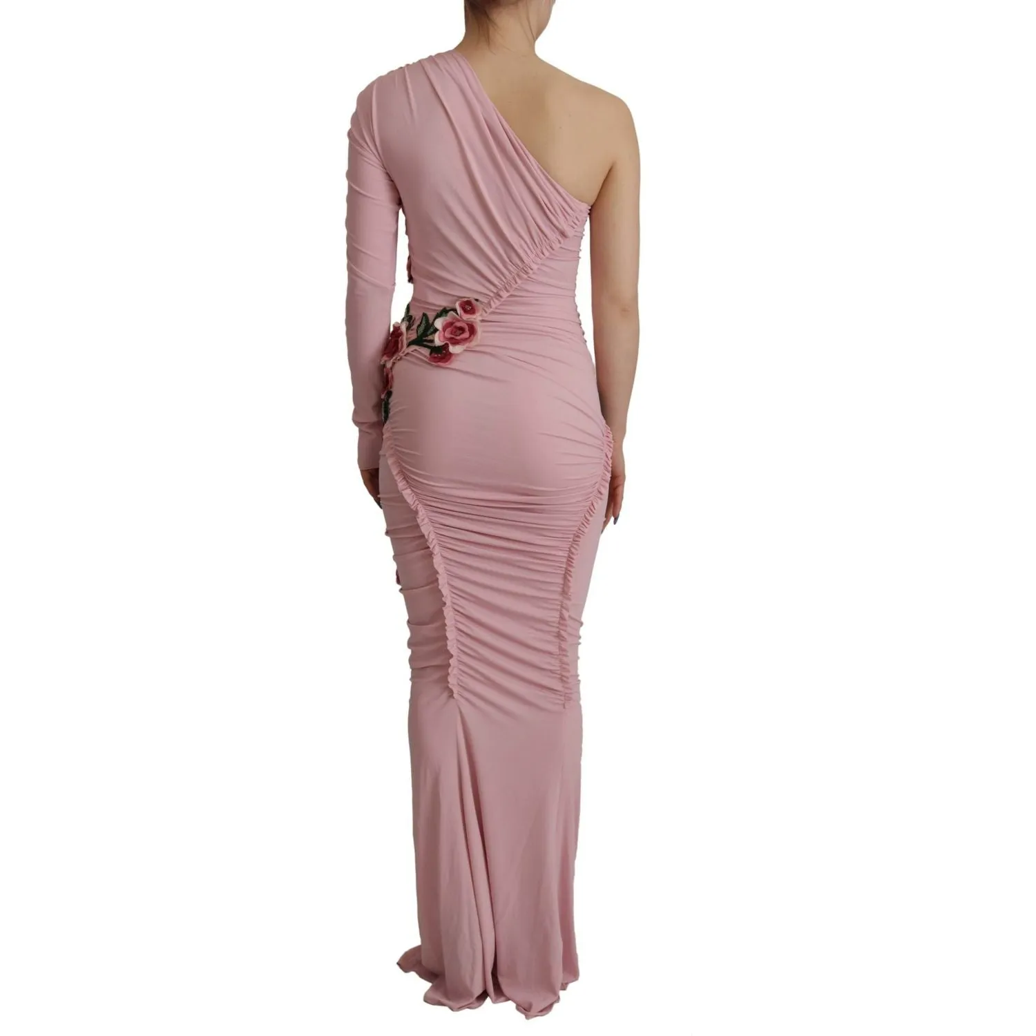 Dolce & Gabbana Elegant Pink One Shoulder Bodycon Dress