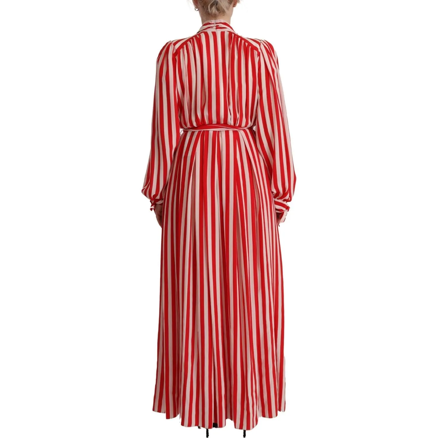 Dolce & Gabbana Elegant Striped Silk Maxi Dress