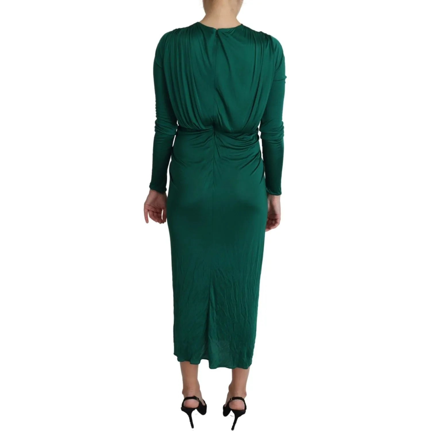 Dolce & Gabbana Emerald Elegance Bodycon Midi Dress