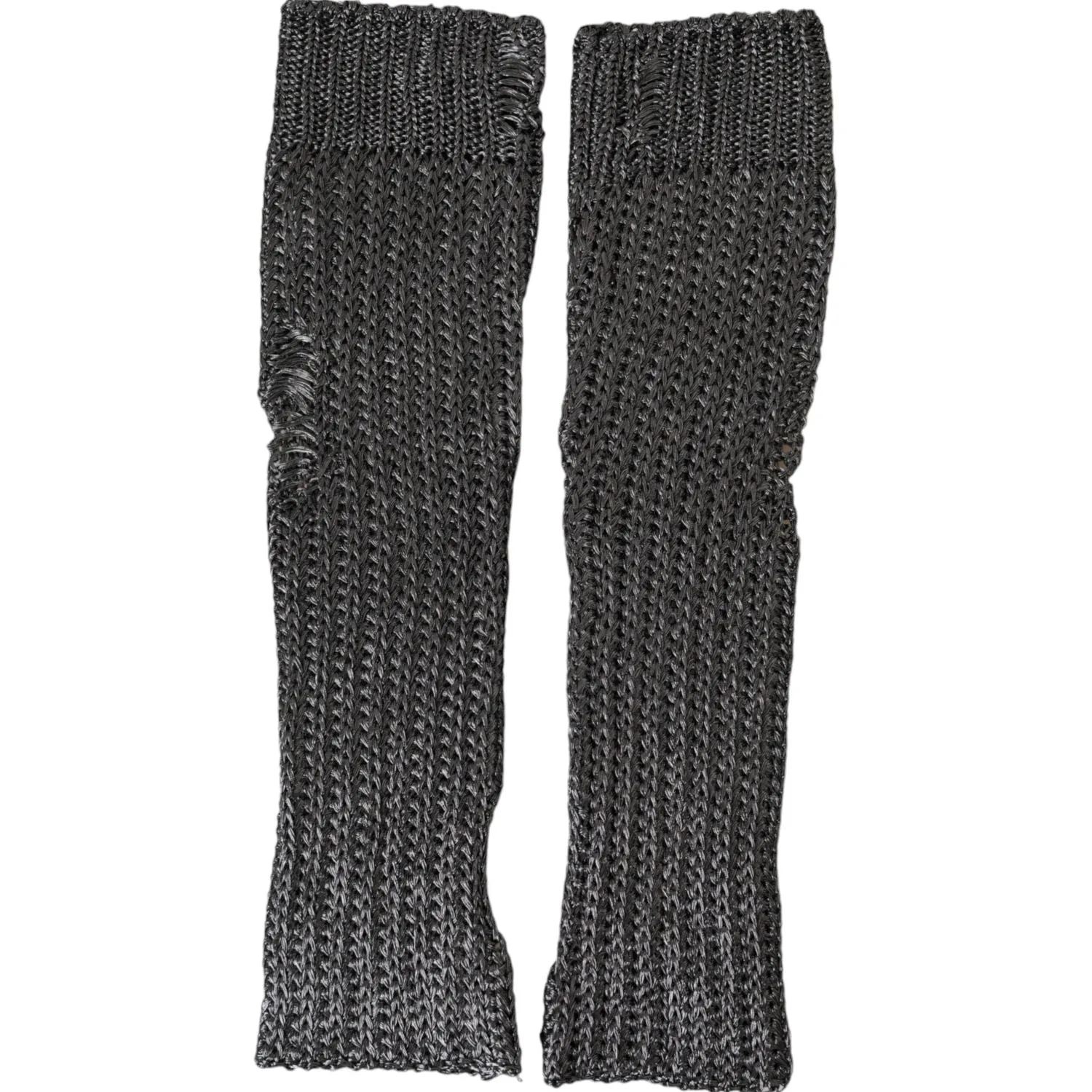 Dolce & Gabbana Gray Viscose Knitted Finger Less Gloves