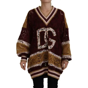 Dolce & Gabbana Multicolor V-Neck Pullover Sweater