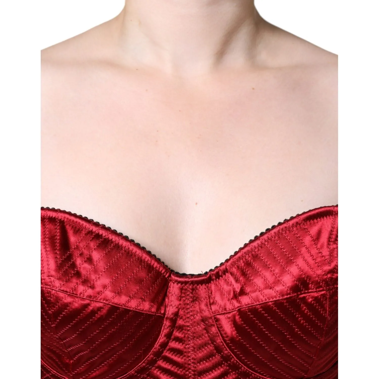 Dolce & Gabbana Red Bustier Corset Lace Bodycon Midi Dress